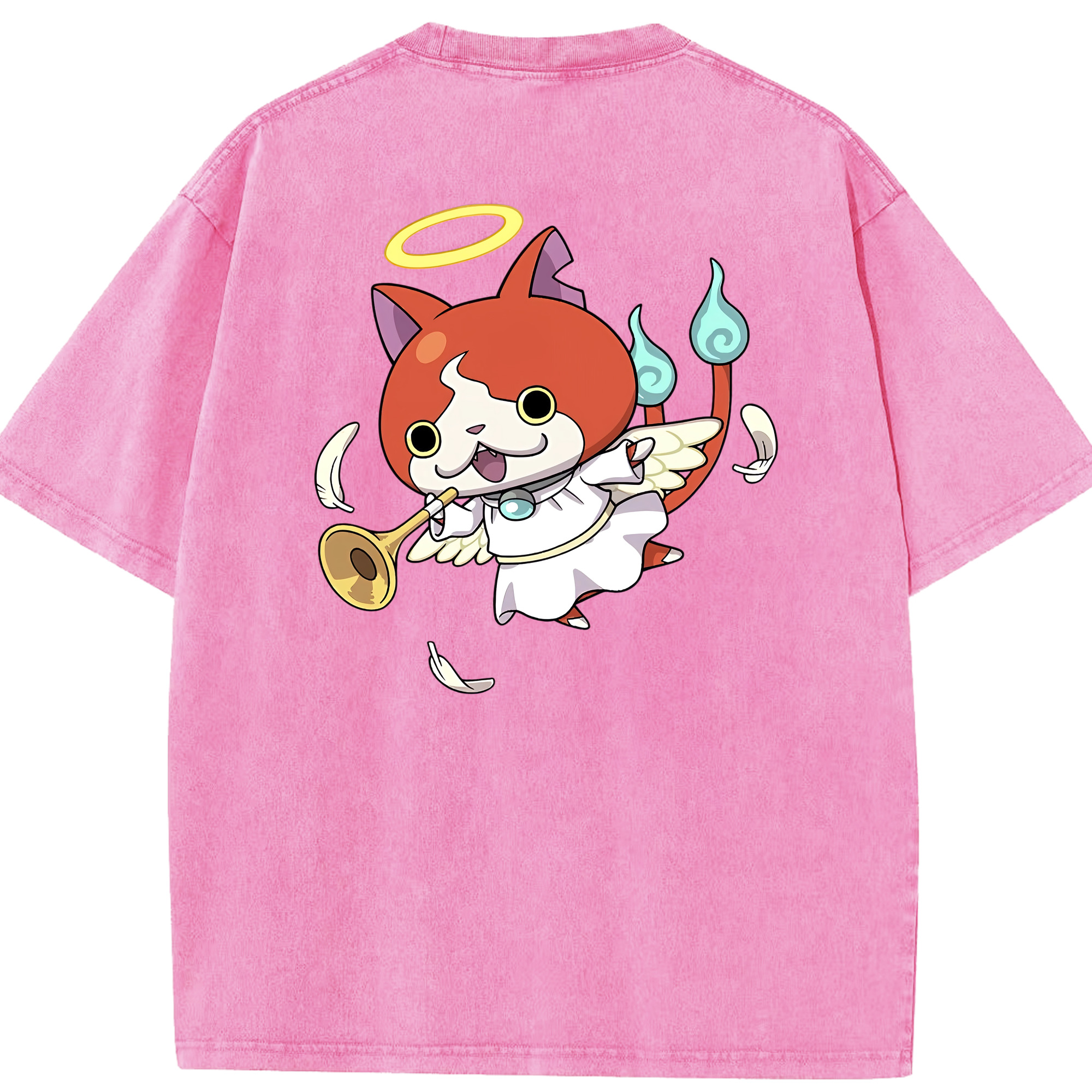 （画像用） 妖怪ウォッチ Yo-kai Watch 綿100% ヴィンテージ風 半袖Tシャツ（背面プリント）
